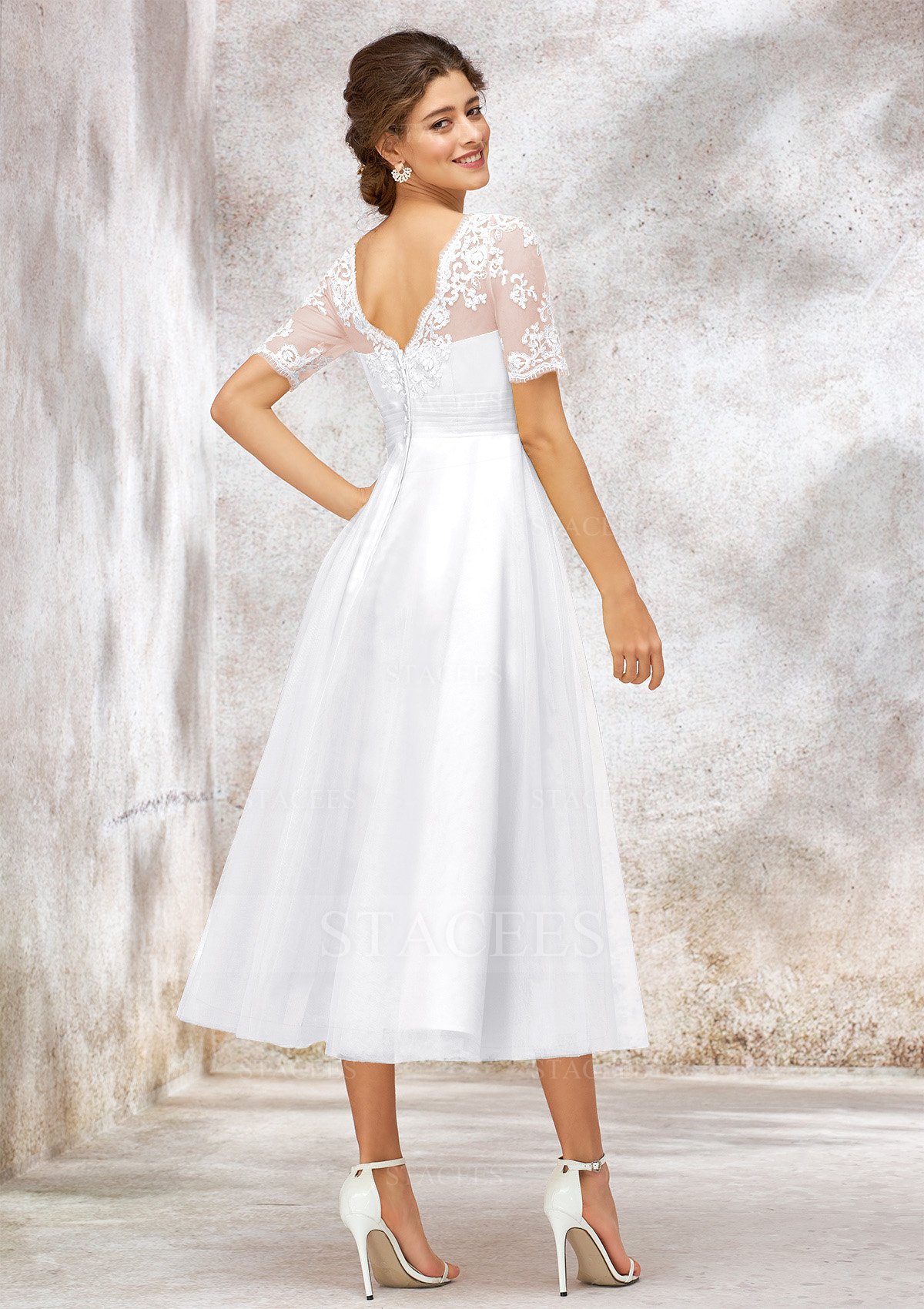 white satin dress short sleeve Satin White Dresses
