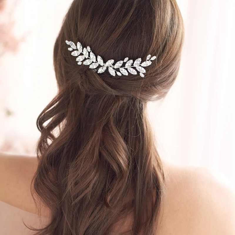 Plata Elegante aleación rhinestone peines y pasadores - STACEES