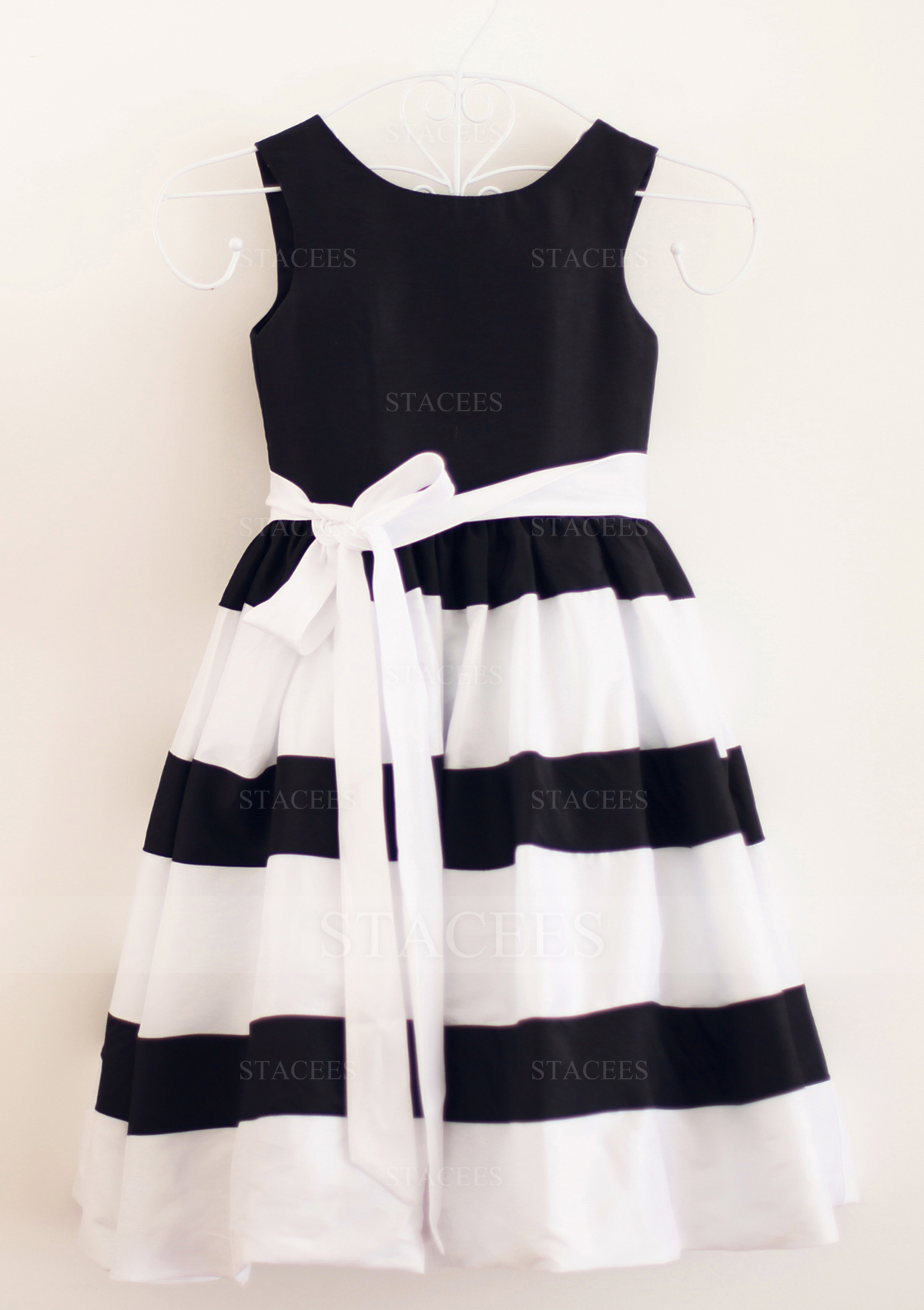 Trapèze/Princesse scoop taffetas longueur mollet robe de fille de fleur 