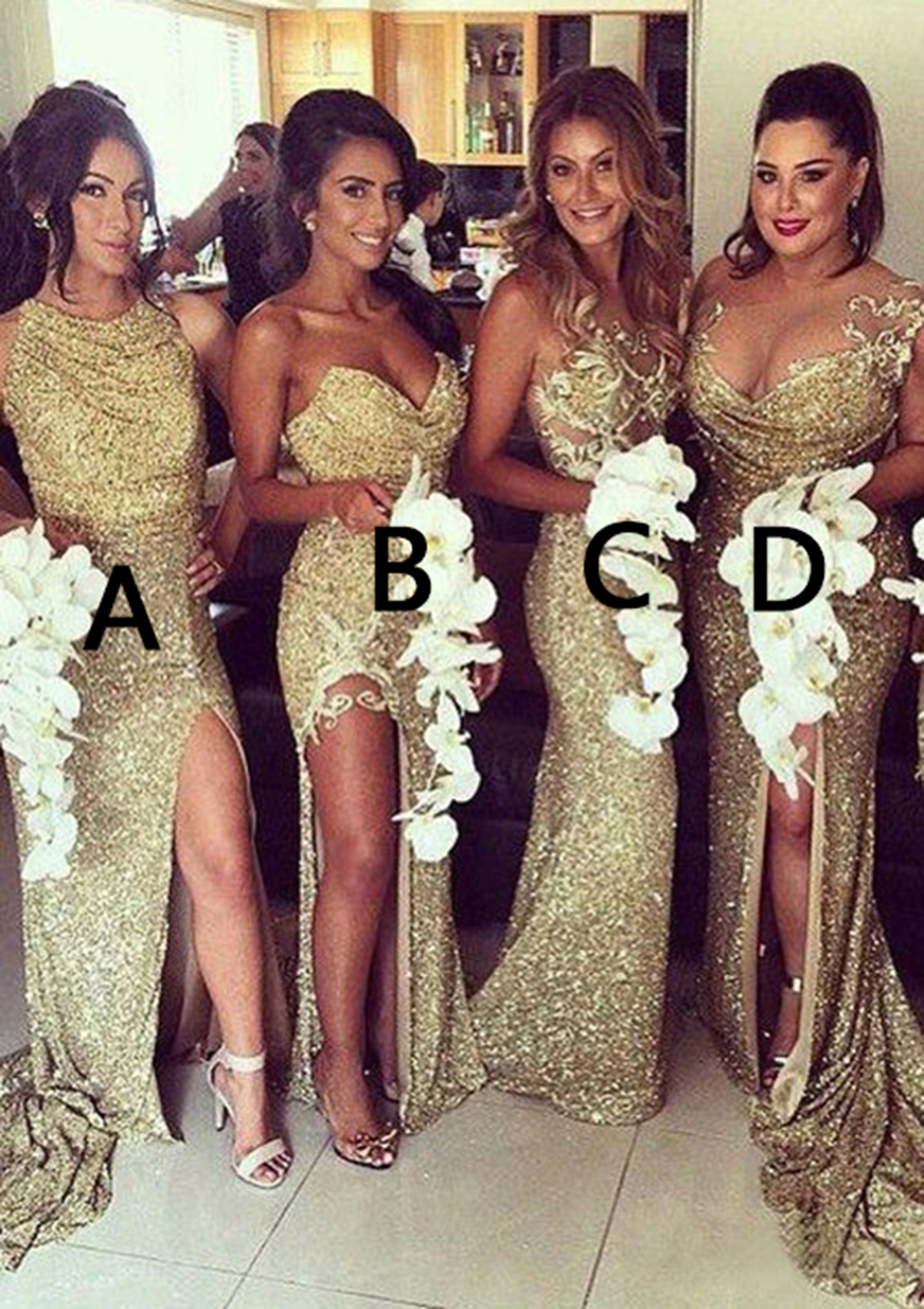 Sheath/Column Sleeveless Bateau Sweep Train Sequined Bridesmaid Dress