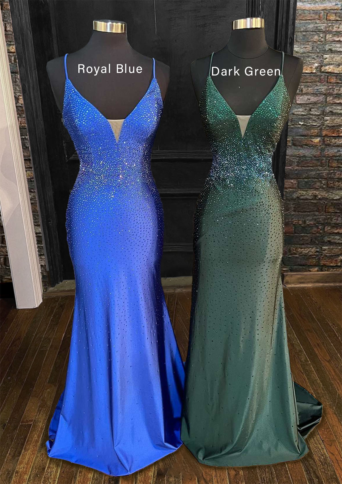 Trumpet/Mermaid V Neck Spaghetti Straps Sweep Train Jersey Prom Dress With Beading