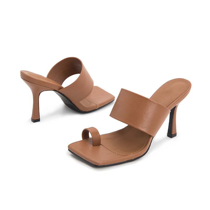 Femmes pu talons peep toe sandales talon stiletto mode outdoor chaussure 
