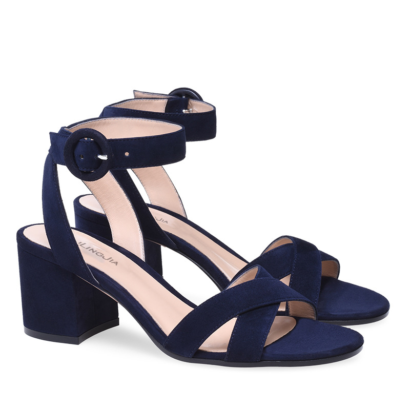 Suède talons à bout ouvert sandales talon bottier fête et soirée chaussures 