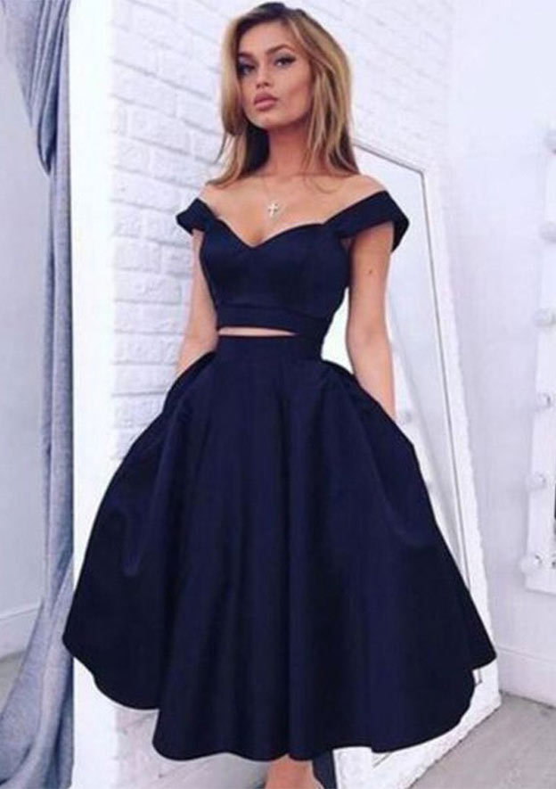 graduation dress knee length A-Line Satin Dresses COCOMELODY CS0555, Pale Pink and celebrations Queendancer Women White Off the