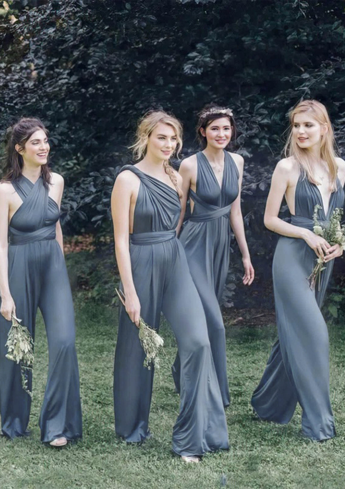 romper bridesmaid dresses Jumpsuit/Pantsuit Sleeveless Long/Floor-Length Jersey Bridesmaid Dress With  Pleated - Bridesmaid Dresses