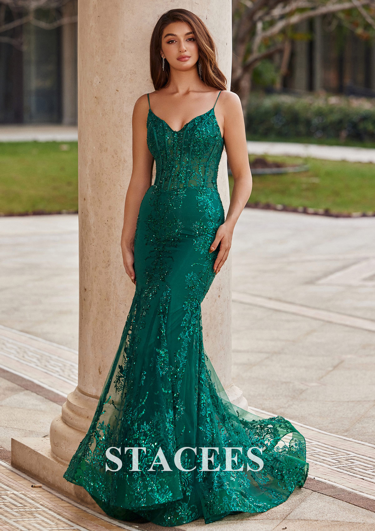 trumpet mermaid evening dress Evening Gown 2026 Corset Royal Blue Mermaid Velvet Sequins Long