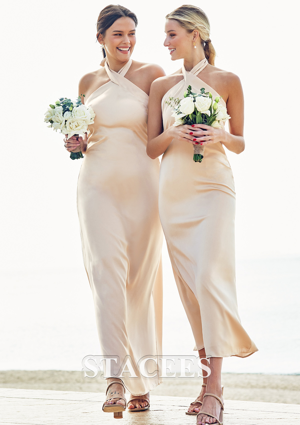 tan satin bridesmaid dresses Azazie Samara