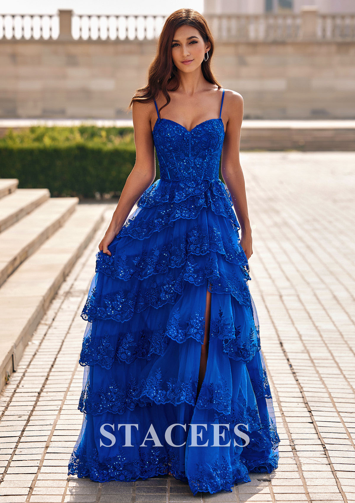 stacees prom dresses Stacees 2026 Strapless Cutout Prom Dress with Slit Side Draping