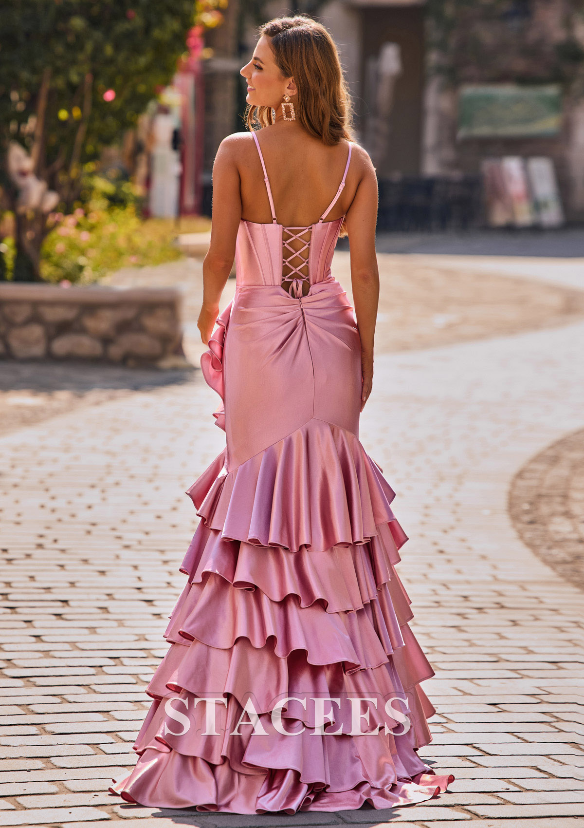 mermaid dress 44496: Satin Mermaid Gown with Princess Seams and Side Godets