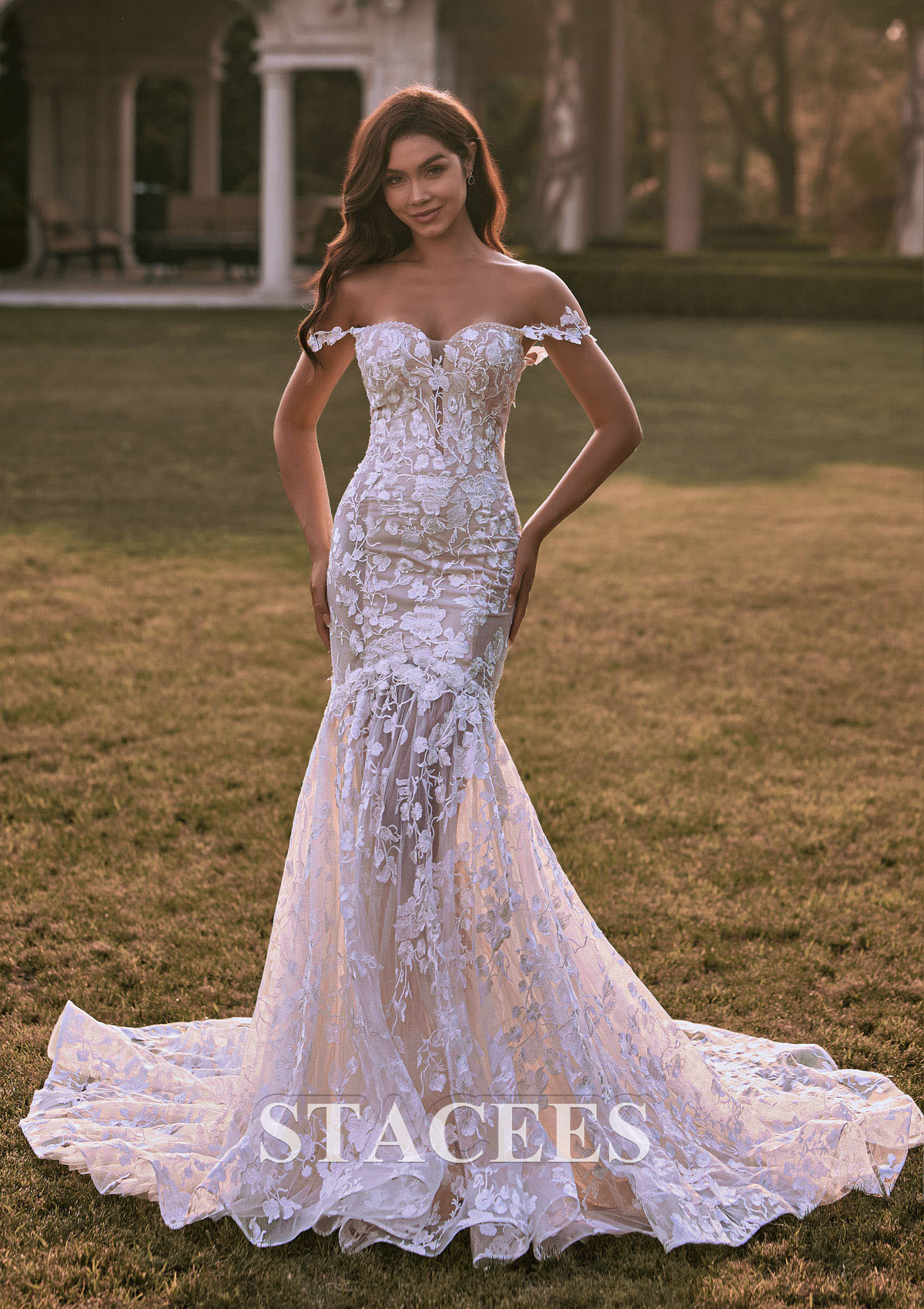 trumpet and mermaid wedding dresses Trumpet/Mermaid Off-the-Shoulder Lace Court Train Wedding Dress S3048W - Wedding  Dresses