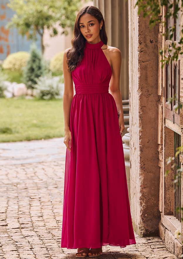 pink red bridesmaid dresses Fuchsia Bridesmaid Dress Chiffon Size Small