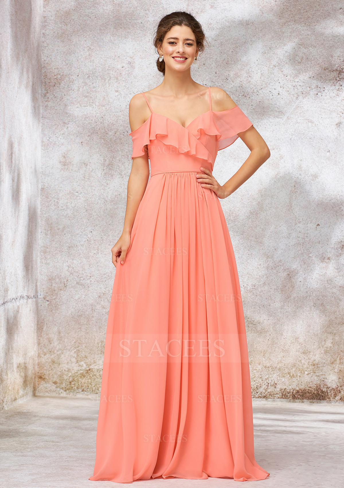 sweetheart tank pleated mesh bridesmaid dress B203005 Long Sweetheart Neckline Poly Chiffon Bridesmaid Dress with Sash