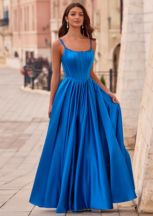 a line formal dress with pockets Lace Spaghetti Straps Corset A-Line Satin Ball Gown Prom S8906P - Prom Dresses Color:Black Plum brand_CAROLINA_HERRERA Baby Girl Short-Sleeve Tulle A hidden back zipper