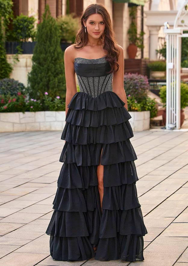 long chiffon corset formal prom dress product info and reviews Long Chiffon Pastel Prom Dress with Sheer-Lace Corset Light Blue / 20