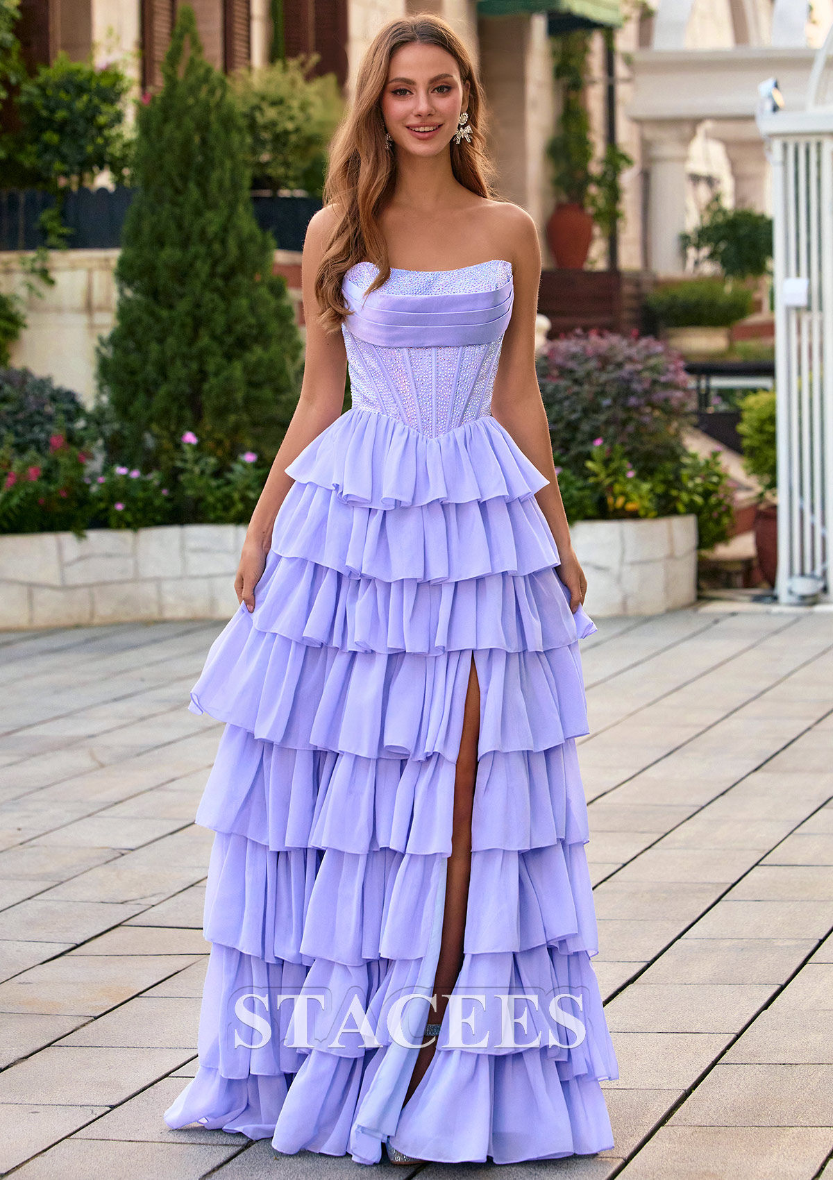 strapless dress chiffon Amoris -T703W Chiffon Strapless Sweetheart A-line Gown XL / OFF White
