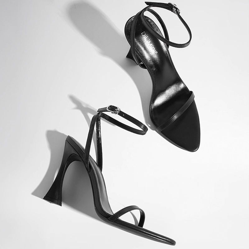 Black Heels Peep Toe Leather Women's Prom Special Occasion Fashion Shoes - STACEES