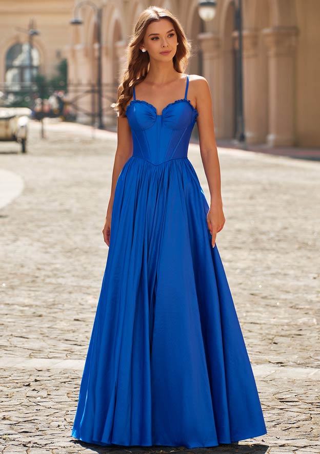 bustier a line dress CD337 A-LINE SATIN BUSTIER DRESS 2 / SAGE