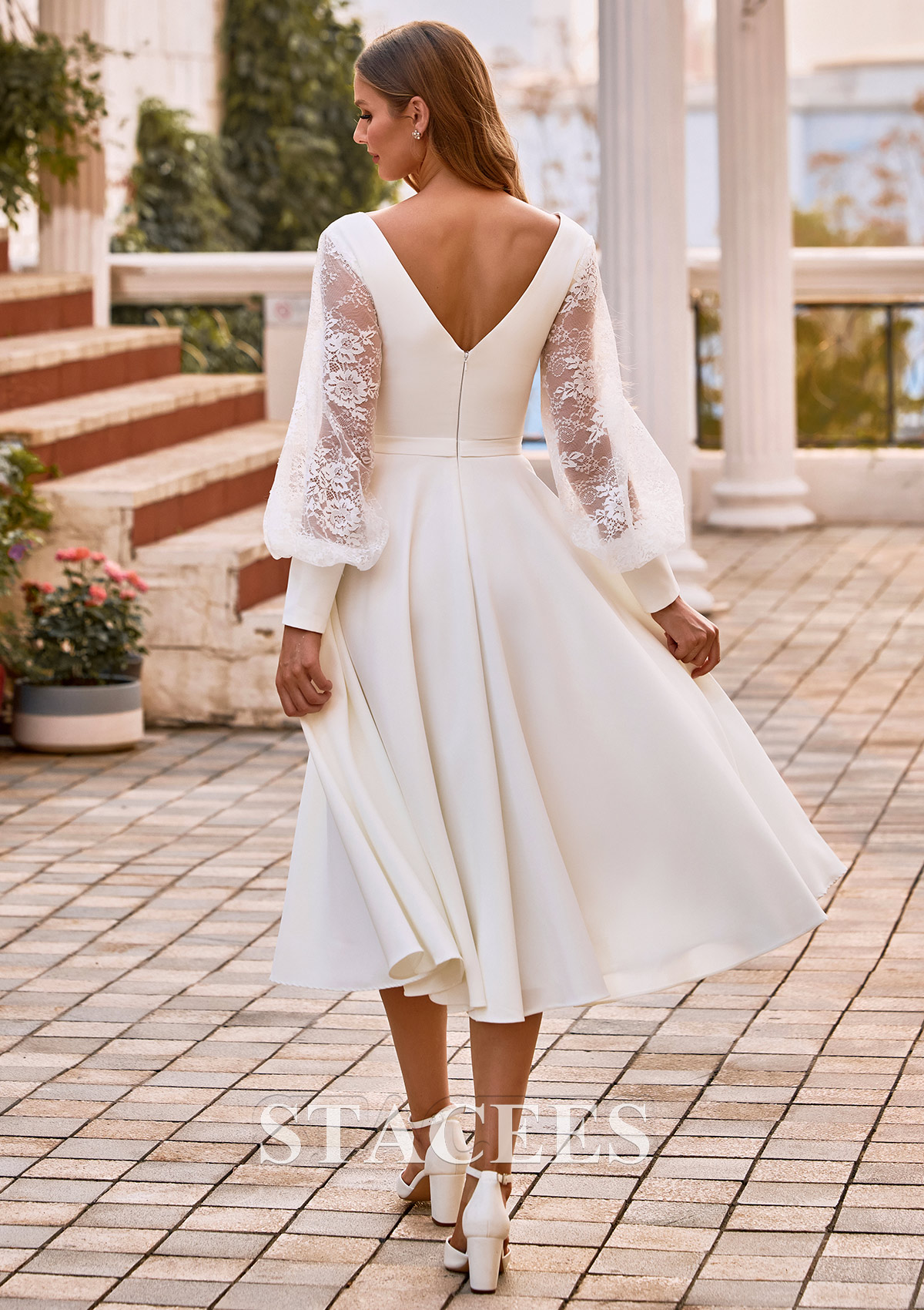 white long sleeve a line dress Simple Casual A-Line Petal Wedding Flowy Unique V-Neck Criss Cross Ruched Bridal Gown regular sizes 2 to 16 and plus sizes 16w to 26W White Long A-line High Neck