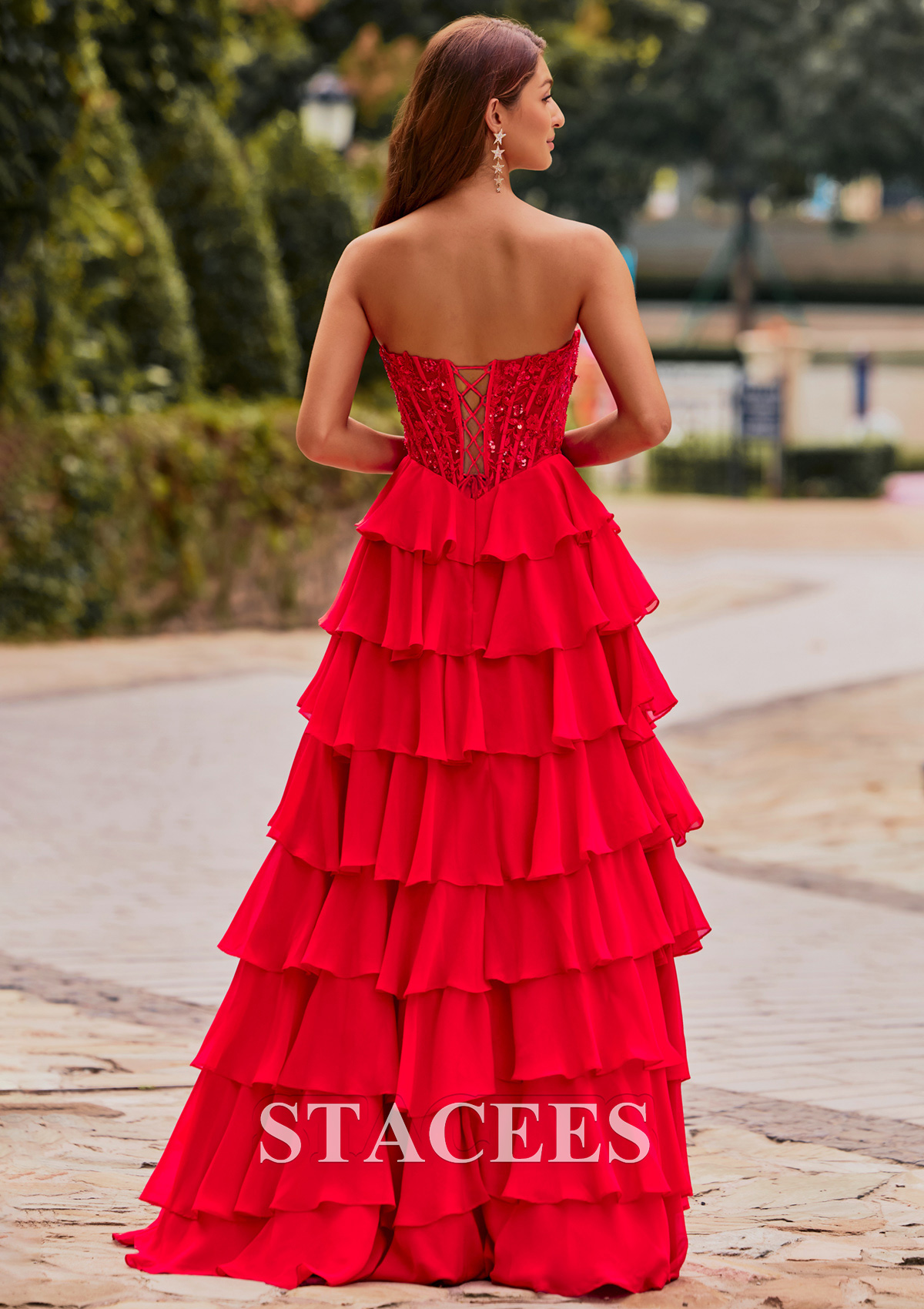 chiffon red prom dress Beautiful A line Straps Ombre Red Long Chiffon Prom Dress P1284   PreppyDress