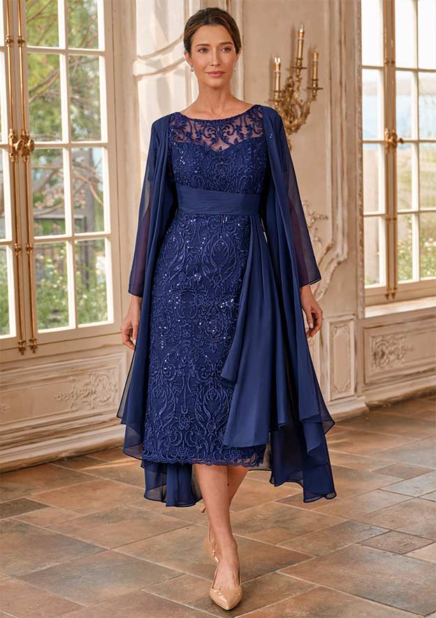 lace dress with chiffon coat Condici Lace Dress and Chiffon Coat in Powder Blue  Aureva
