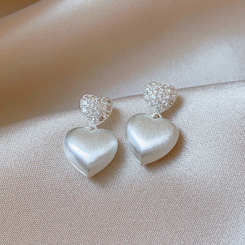 Pendientes románticos de aleación con strass para mujer
