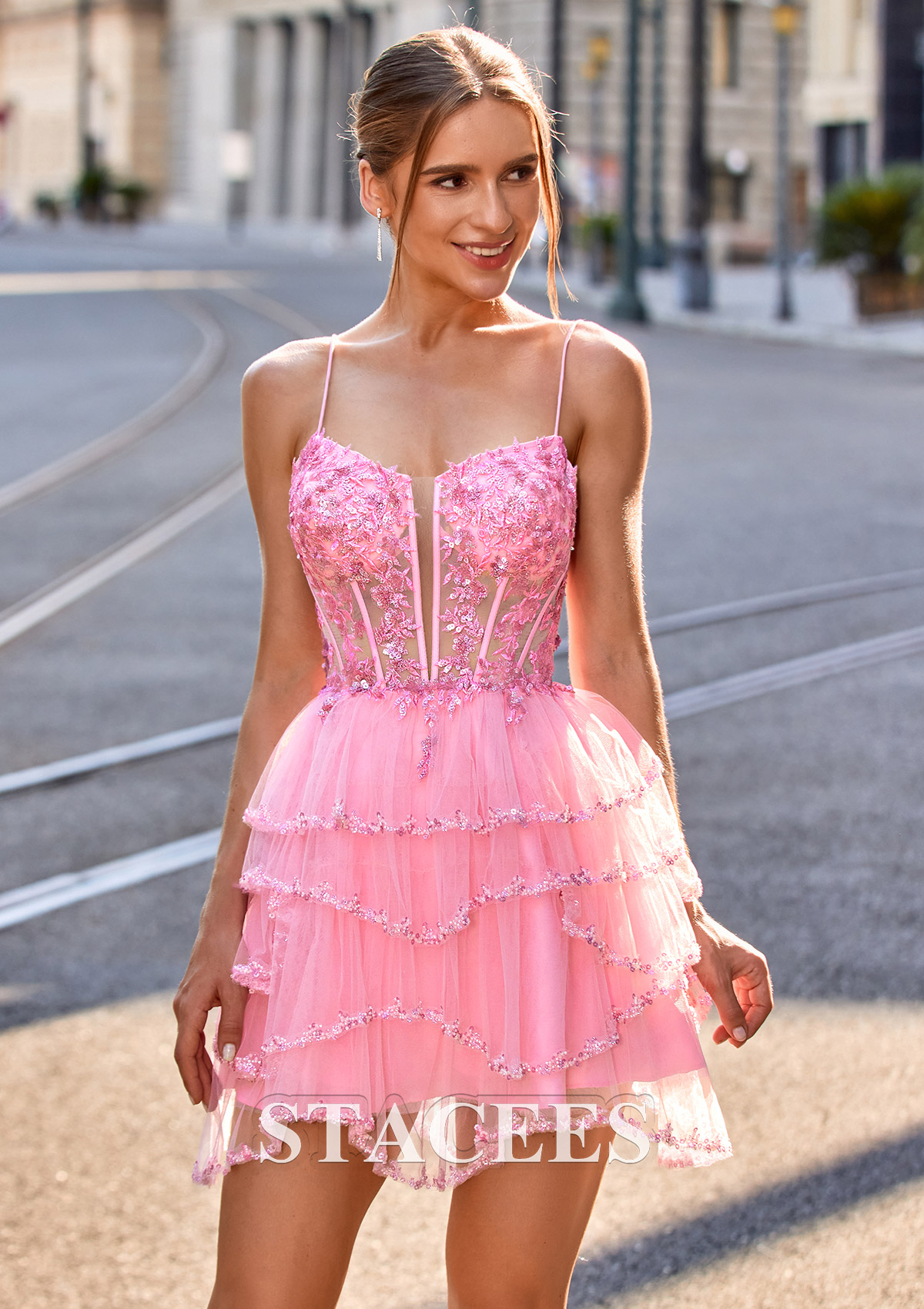 orange red prom dress Glamorous Beaded Ruffle Bodycon Mini With Train Sparkly Deep V N – DSProm Very Good Trouser Inseam:W28 L28 this stunning corset dress What to wear with
